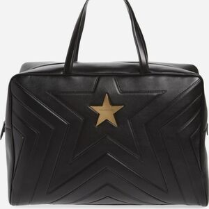 Stella McCartney Alter Nappa Black Star Embossed Overnight Duffel